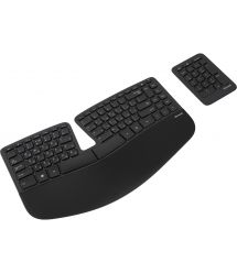 Microsoft Клавиатура мембранная Sculpt Ergonomic + NumPad 89+20key, WL, EN/UA, чёрный