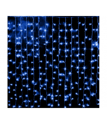 Гірлянда 96LED Штора Blue, мідний провід, 5 x 0,4 метра, прозора ізоляція, BOX