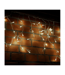 Гірлянда 180LED (Бахрома) White Hot, 5х0, 7м, 8 режимів, вулична, модель з низьковольтною вилкою. прозора ізоляція