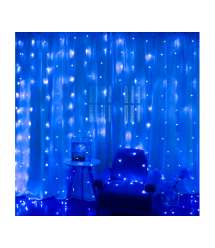 Гірлянда 240LED Водоспад Blue, 8 режимів, 3*2 метр, прозора ізоляція, живлення 220V