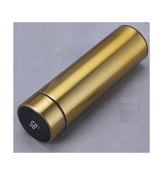 Термос для чаю Merlion SUS-304E-Gd із нержавіючої сталі, цифровий термометр, 230*65мм, об&aposєм 500 мл., 400гр. золото