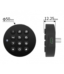 Електронний замок PiPo PF029+PBF20 для шаф і висувних ящиків з кодовим паролем, 3*AAA, &ampPhi50.5 x 21 mm