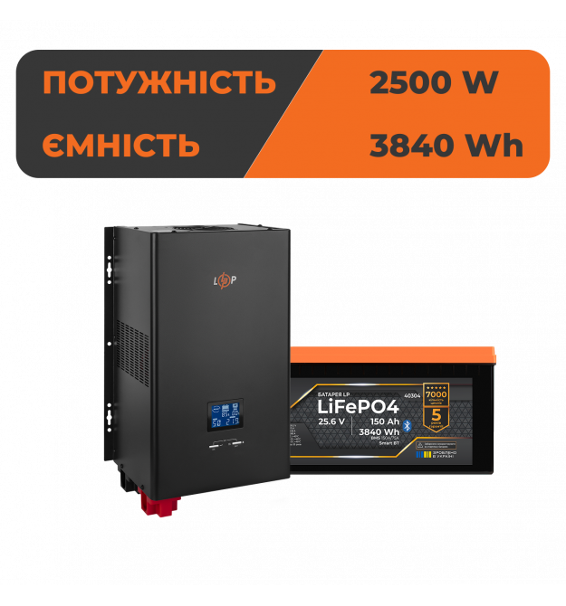 Комплект резервного питания LogicPower ИБП 3500W + литиевая (LiFePO4) батарея 3840 Wh