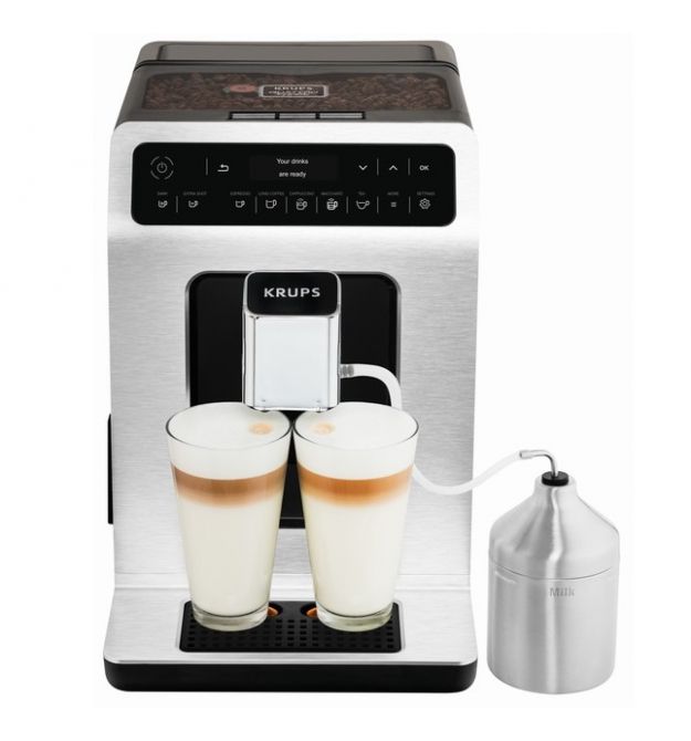 Krups Кофемашина Evidence 2.3л, зерно, автомат.капучинатор, дисплей, авторецептов - 11, сенсор.управление, серо-черный