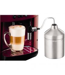 Krups Кофемашина Essential, 1.7л, зерно, автомат.капуч, OLED диспл, метал контейнер для молока, бордово-черный