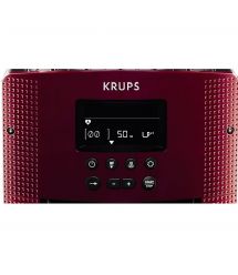 Krups Кофемашина Essential, 1.7л, зерно, автомат.капуч, OLED диспл, метал контейнер для молока, бордово-черный