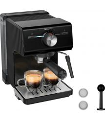 Krups Кофеварка рожковая Authentic C50 2л, молотый, 15 бар, черный