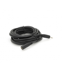 Подовжувач Audio DC3.5 тато-мама 5.0м, Premium GOLD Stereo Jack, (круглий) Black cable, Пакет Q200