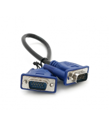 Кабель Merlion VGA 3+2 0.3m, male to male (тато-тато), чорно-синій, пакет Q250