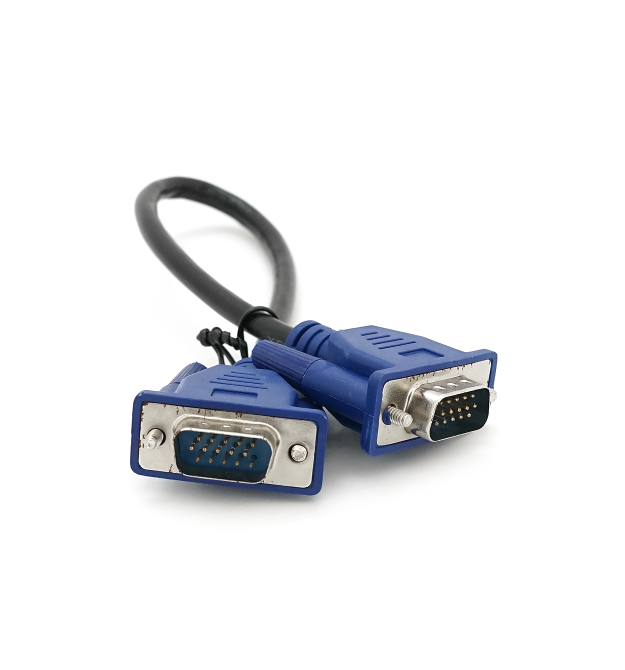 Кабель Merlion VGA 3+2 0.3m, male to male (тато-тато), чорно-синій, пакет Q250