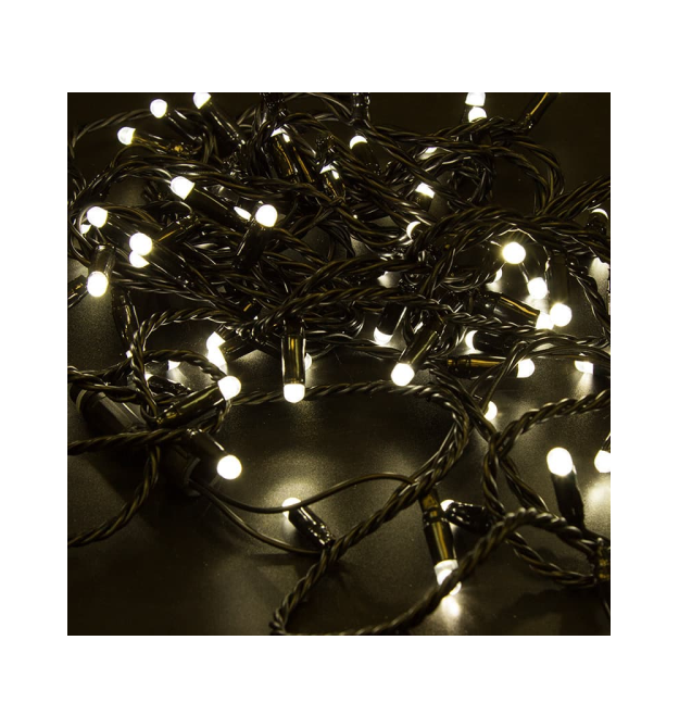 Гірлянда 200LED (Діод) White Hot, 20 метрів, вилка, що підлягає, чорна ізоляція