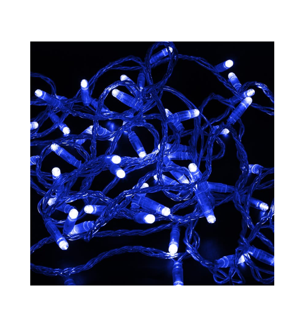 Гірлянда 600LED (Діод) Blue, 100 метрів, 8 режимів, прозора ізоляція