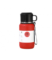 Термос Merlion з нержавіючої сталі, з чашкою та ручкою для перенесення, об&aposєм 1000 мл., червоний