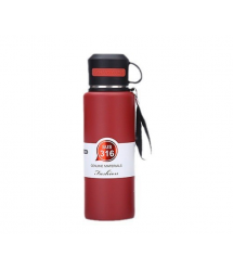 Термос Merlion з нержавіючої сталі, з чашкою в чохлі та ручкою для перенесення, об&aposєм 1000 мл., бардовий