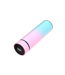 Термос для чаю Merlion SUS-304E-W із нержавіючої сталі, цифровий термометр, 230*65мм, об&aposєм 500 мл., 400гр. рожевоголубий