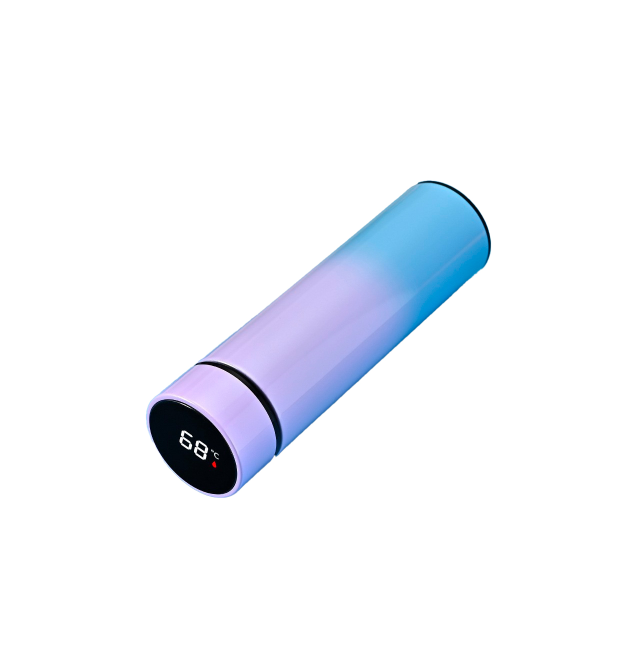 Термос для чаю Merlion SUS-304E-W із нержавіючої сталі, цифровий термометр, 230*65мм, об&aposєм 500 мл., 400гр. фіолетовосиній