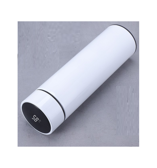 Термос для чаю Merlion SUS-304E-W із нержавіючої сталі, цифровий термометр, 230*65мм, об&aposєм 500 мл., 400гр. білий