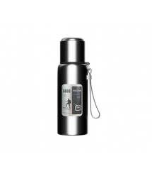 Термос Merlion з нержавіючої сталі, з ситечком, чашкою та ручкою для перенесення, об&aposєм 1000 мл., чорний