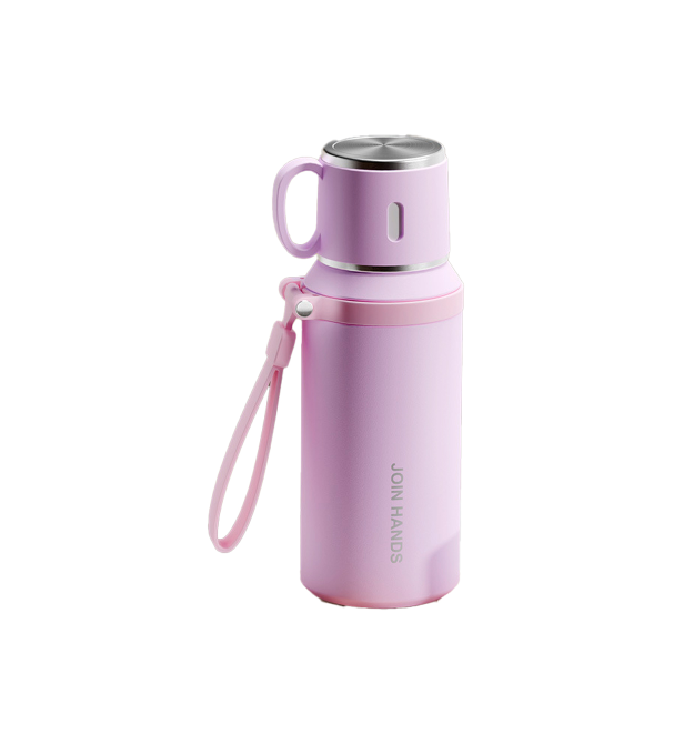 Термос для чаю Merlion з нержавіючої сталі, з ситечком, чашкою та ручкою для перенесення, об&aposєм 600 мл., фіолетовий