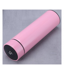 Термос для чаю Merlion SUS-304E-P із нержавіючої сталі, цифровий термометр, 230*65мм, об&aposєм 500 мл., 400гр. рожевий