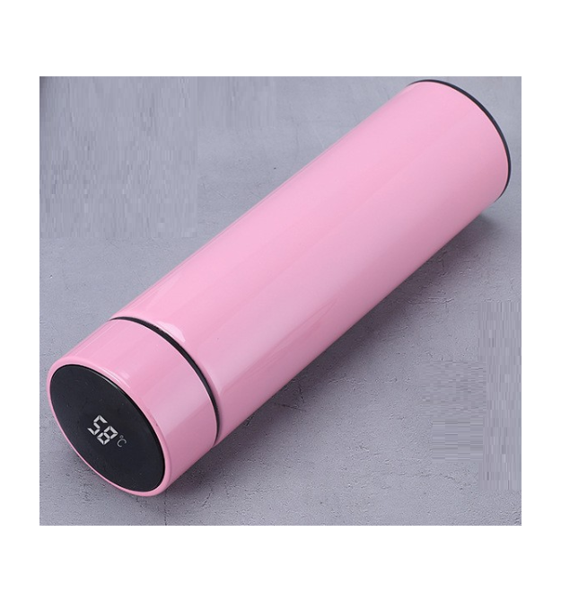 Термос для чаю Merlion SUS-304E-P із нержавіючої сталі, цифровий термометр, 230*65мм, об&aposєм 500 мл., 400гр. рожевий