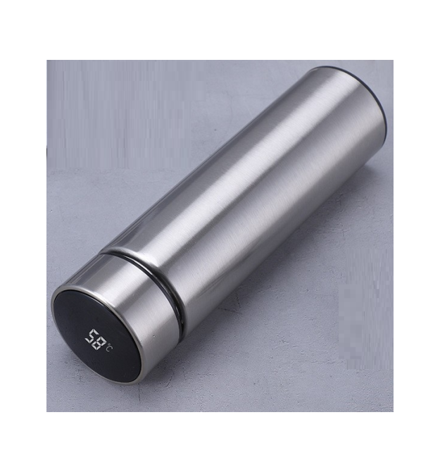 Термос для чаю Merlion SUS-304E-S із нержавіючої сталі, цифровий термометр, 230*65мм, об&aposєм 500 мл., 400гр. срібло