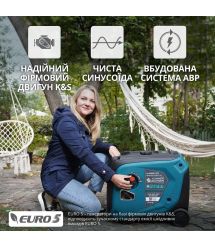 Könner & Söhnen Генератор инверторный бензиновый KS 4000iE S ATS, 230В, 4.0кВт, АВР(ATS), электростартер, 40кг