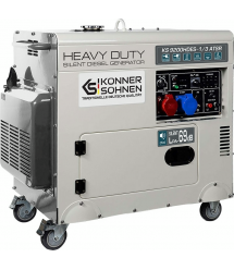 Könner & Söhnen Генератор дизельный KS 9200HDES-1/3 ATSR (EURO V),230/400В,6.5/6.0кВт,7.5/7.0кВт,1/3Фазы, электростартер, 168кг