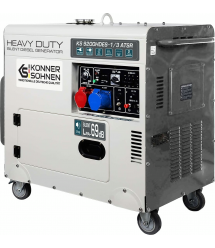 Könner & Söhnen Генератор дизельный KS 9200HDES-1/3 ATSR (EURO V),230/400В,6.5/6.0кВт,7.5/7.0кВт,1/3Фазы, электростартер, 168кг