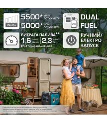 Генератор газово-бензиновый инверторный Konner&Sohnen KS 5500iEG S, 230В, 5.5кВт (KS5500iEGS)