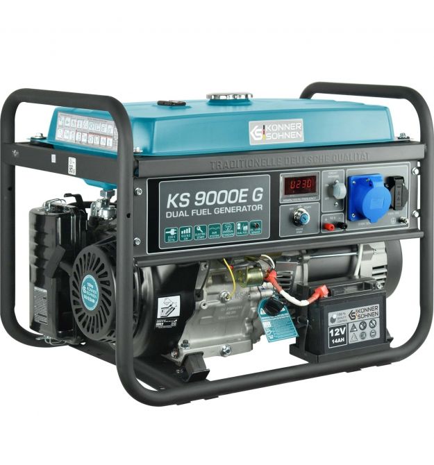 Könner & Söhnen Генератор газово-бензиновый KS 9000E G, 230В, 6.5кВт, электростартер, 83.0кг