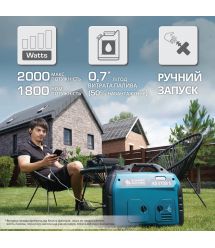 Könner & Söhnen Генератор бензиновый инверторный KS 2100IS, 230В, 2.0кВт, ручний стартер, 18.5кг
