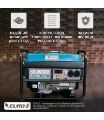 Könner & Söhnen Генератор бензиновый KS 3000, 230В, 3кВт, ручной запуск, 41.5кг