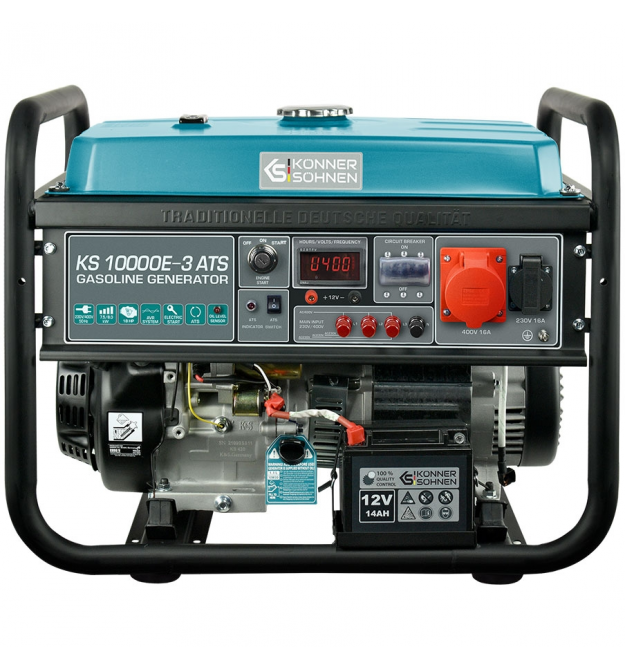 Könner & Söhnen Генератор бензиновый KS 10000E-3, 400В, 7.5кВт, 3 фазы, АВР (ATS), электростартер, 89.2кг