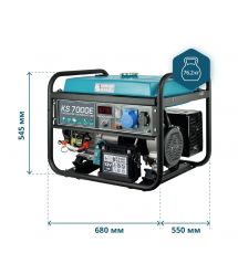 Könner & Söhnen Бензиновый генератор KS 7000E, 230В, 5.5кВт, электростартер, 76.2кг