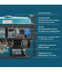 Könner & Söhnen Бензиновый генератор KS 7000E ATS, 230В, 5.5кВт, АТС, электростартер, 76.8кг