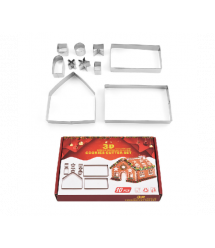 Форми для печива YR1806-28 з нержавіючої сталі (різдвяний будиночок) 10 предметів - фігурок, Box