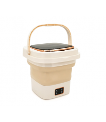 Пральна машина H576 MINI B, складана, 9л, 12В, 25Вт, 1.2кг, LED-індикатор, електронне керування, 29,5*29,5(14.5)мм, пластик, беж