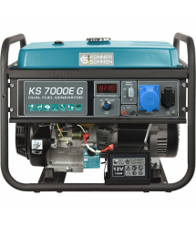 Könner & Söhnen Бензиновый генератор KS 7000, 230В, 5.5кВт, 12/8.3А, ручной запуск, 69.2кг