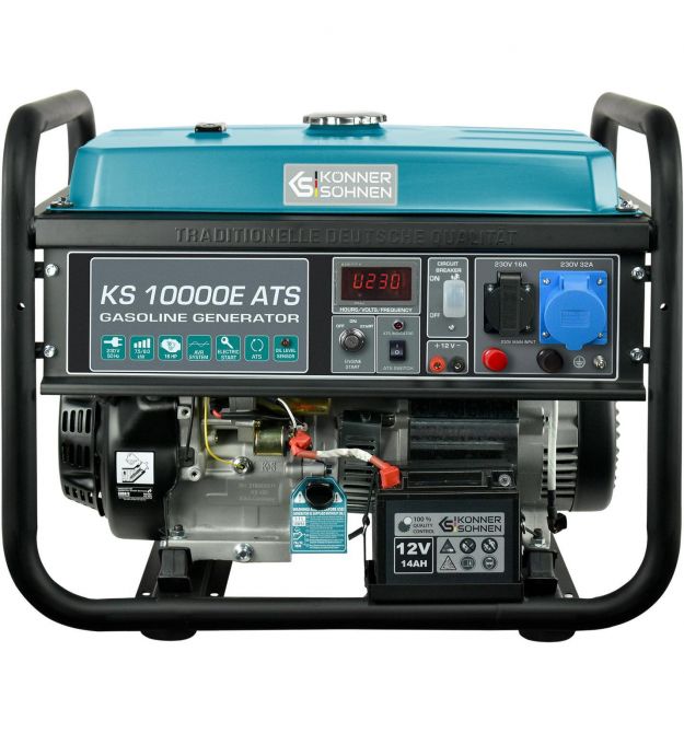Könner & Söhnen Бензиновый генератор KS 10000E ATS, 230В, 8.0кВт, АВР (ATS), электростартер, 87.8кг