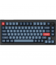Keychron Клавиатура механическая V1 Max 84Key, Gateron Jupiter Red, WL/BT/USB-A, QMK, Hot-swap, Knob, EN/UKR, RGB, черный