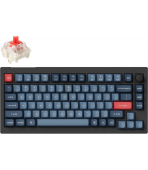 Keychron Клавиатура механическая V1 Max 84Key, Gateron Jupiter Red, WL/BT/USB-A, QMK, Hot-swap, Knob, EN/UKR, RGB, черный