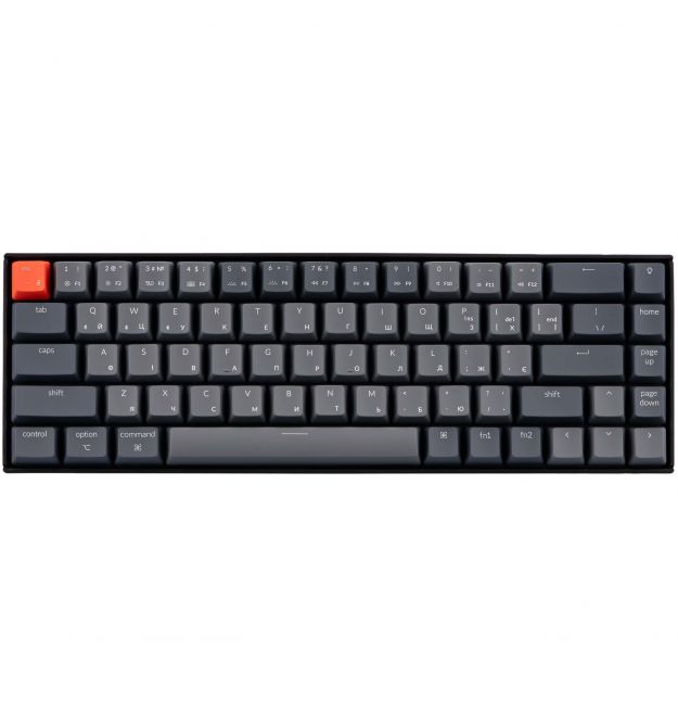 Keychron Клавиатура механическая K6 68Key, Gateron G Pro Brown, BT/USB-A, EN/UKR, White LED, Чорний