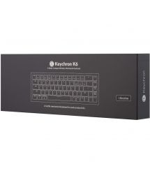 Keychron Клавиатура механическая K6 68Key, Gateron G Pro Brown, BT/USB-A, EN/UKR, White LED, Чорний
