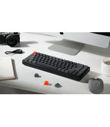Keychron Клавиатура механическая K6 68Key, Gateron G Pro Brown, BT/USB-A, EN/UKR, White LED, Чорний