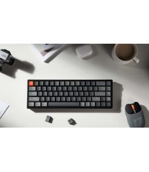 Keychron Клавиатура механическая K6 68Key, Gateron G Pro Brown, BT/USB-A, EN/UKR, White LED, Чорний