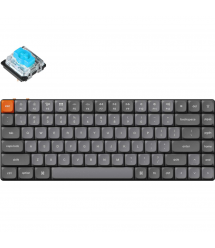 Keychron Клавиатура механическая K3 Max 84Key, Gateron MX 2.0 Blue, WL/BT/USB-A, QMK, EN/UKR, White Led, черный