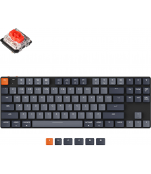 Keychron Клавиатура механическая K1SE 87Key, Gateron Red, BT/USB-A, Low Profile, EN/UKR, White Led, черный