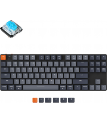Keychron Клавиатура механическая K1SE 87Key, Gateron Blue, BT/USB-A, Low Profile, EN/UKR, White Led, черный