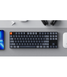 Keychron Клавиатура механическая K1SE 87Key, Gateron Blue, BT/USB-A, Low Profile, EN/UKR, White Led, черный